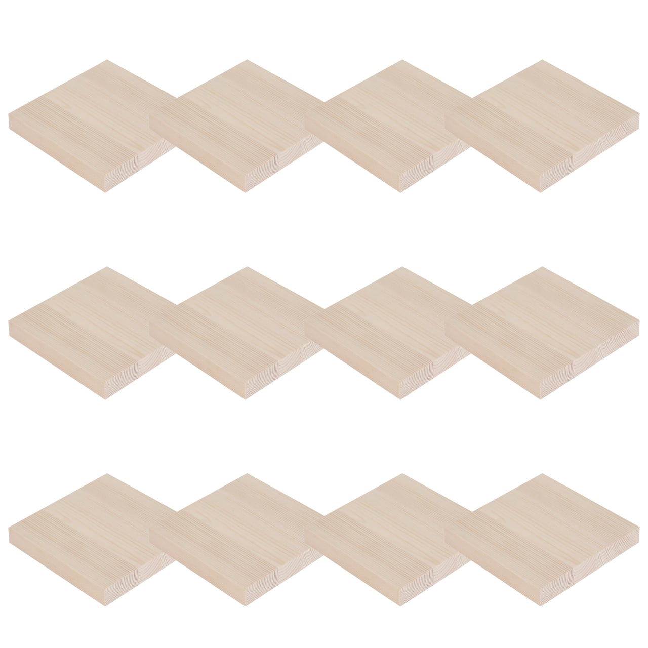 12 Pack: 5" Square Pinewood Plaque by Make Market®